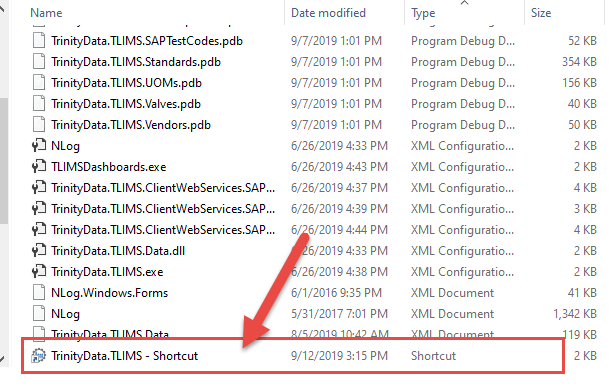 Locate the new Shortcut File