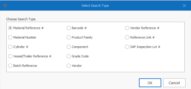 Material Reference Search Types